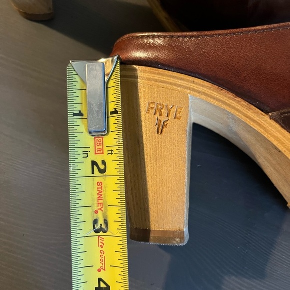 FRYE Vintage 1970’s Leather And Wood Clogs - Picture 10 of 14